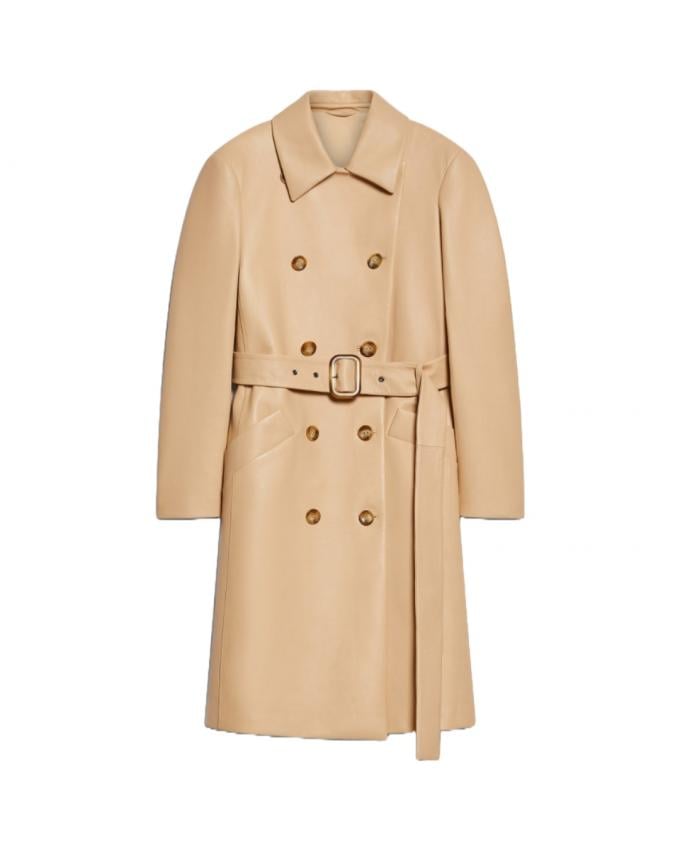 Leren trenchcoat 