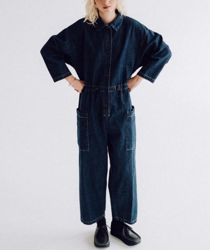 Denim workwear overall met zakken