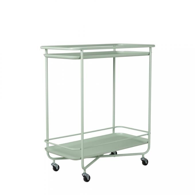 Muntgroene metalen trolley ‘Remus’ (72 x 65 x 31 cm)