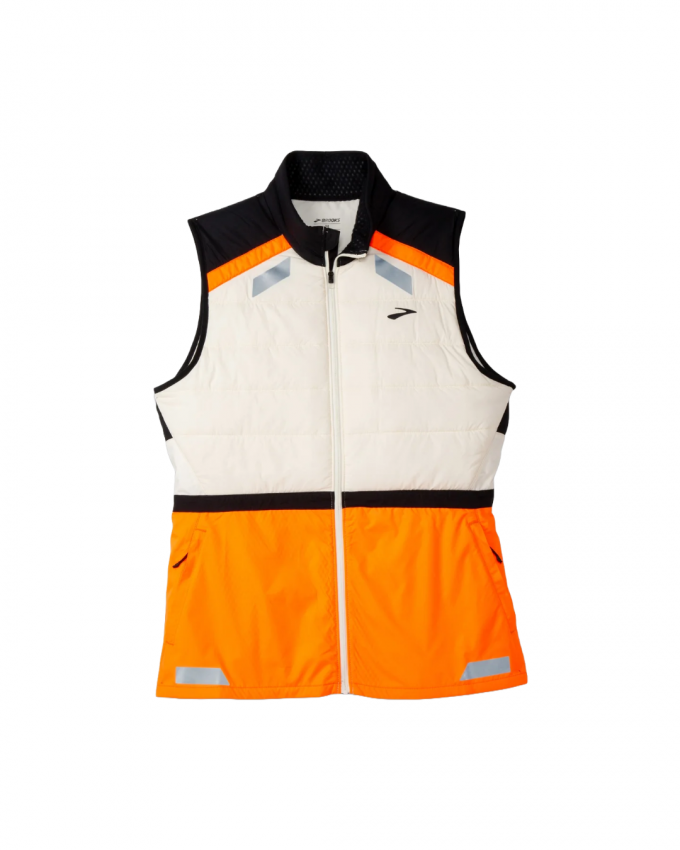 Fluo bodywarmer met reflecterende strepen 