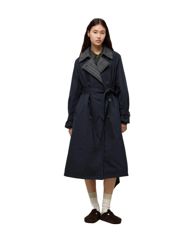 Marineblauwe trenchcoat 