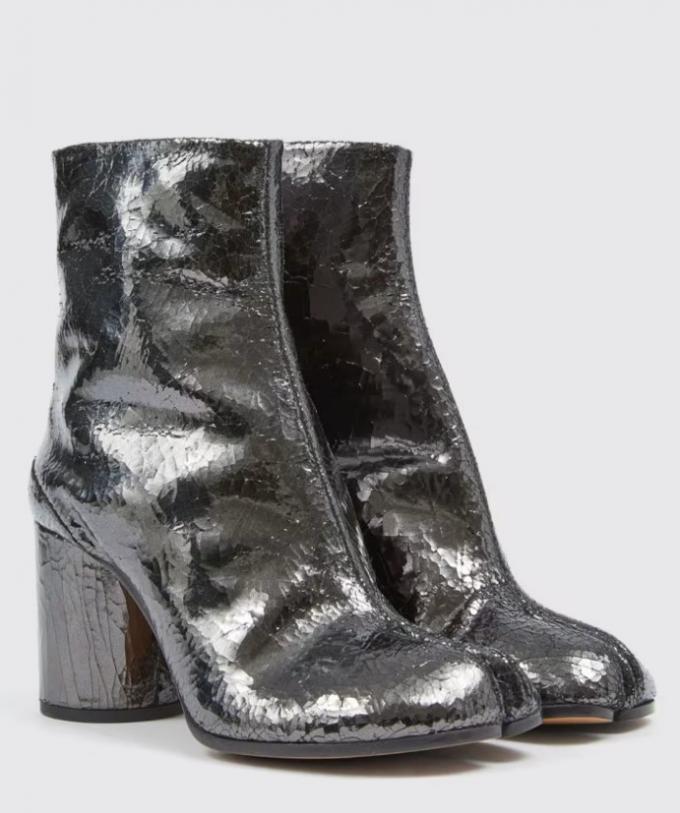 Tabi-boots met gebroken spiegelafwerking 