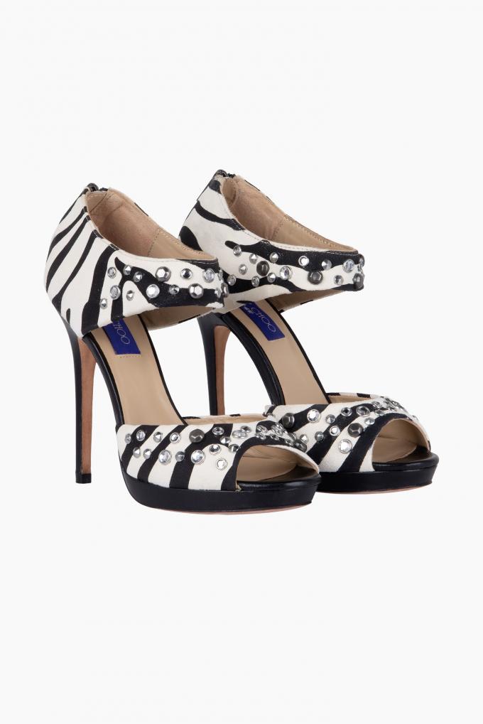 Stiletto’s met zebraprint van Jimmy Choo x H&M