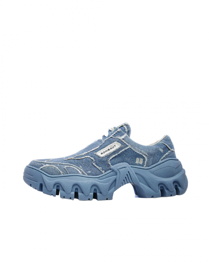 Denim sneakers uit 100% gerecycleerd polyester