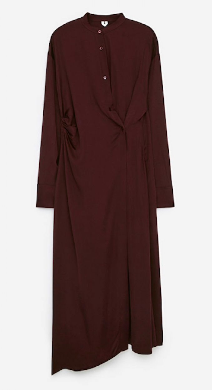 Robe drapée bordeaux 