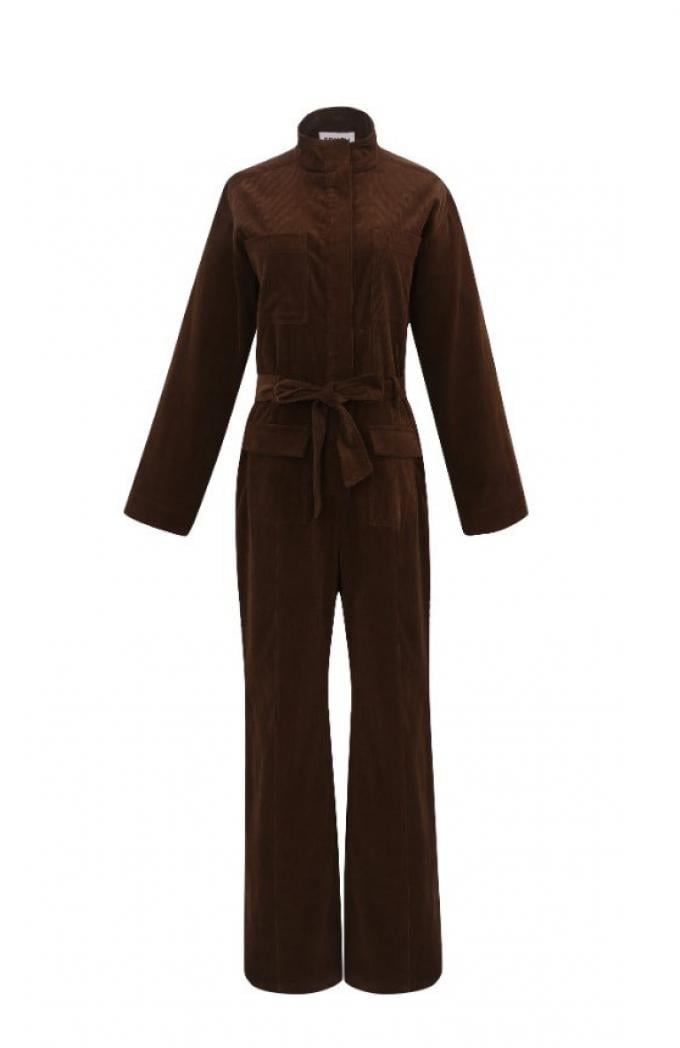 Ribfluwelen jumpsuit