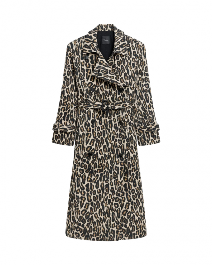 Trenchcoat met luipaardprint