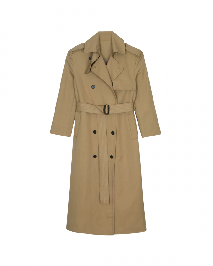 Enkellange klassieke trenchcoat 