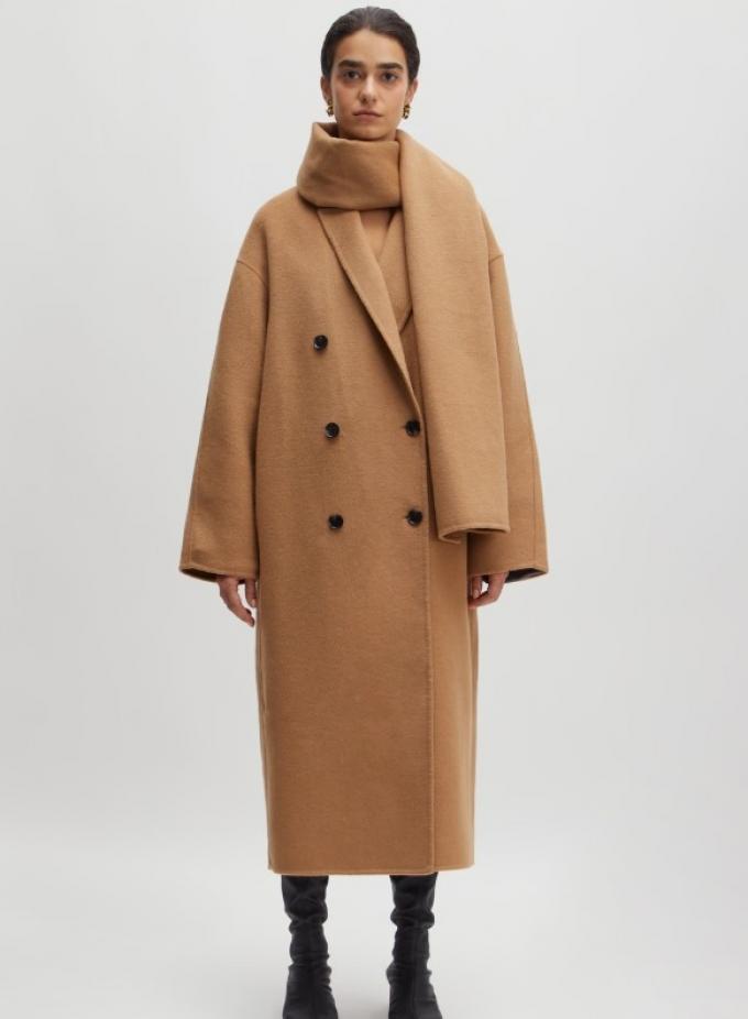 Oversized soepel vallende camel coat