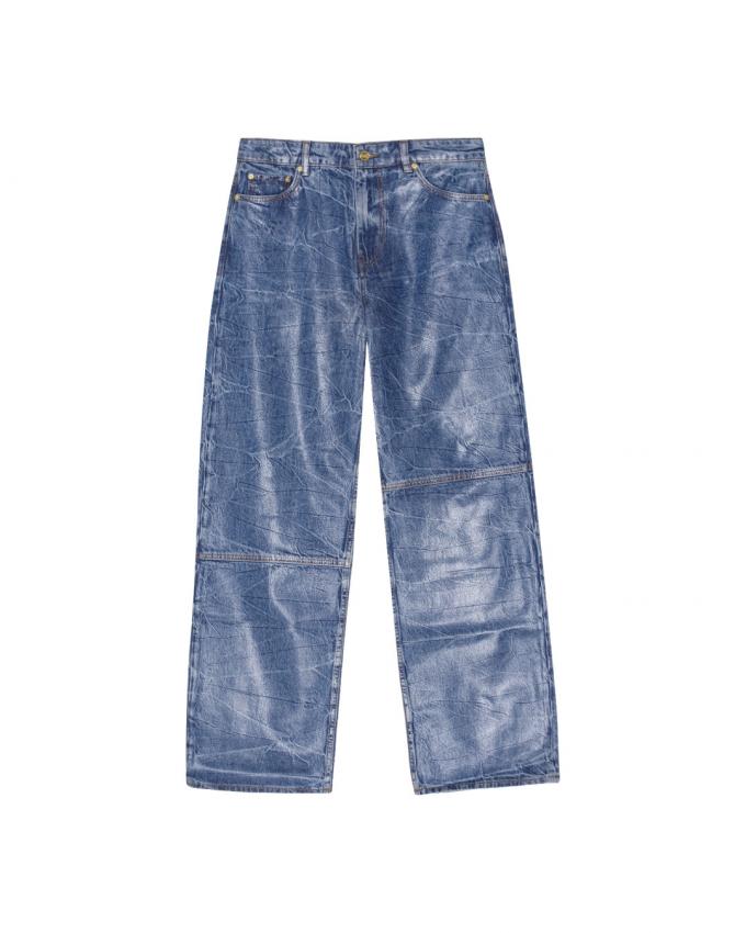 Jeans met zilverfolie