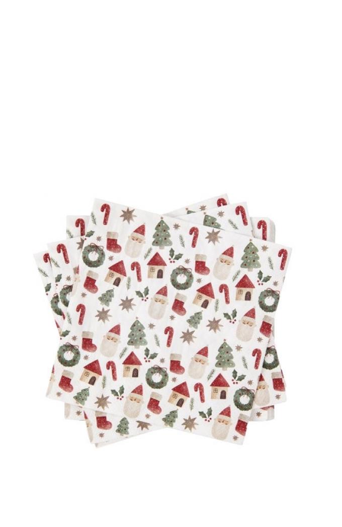 Set van 20 papieren servetten ‘X-MAS VIBE’ (33 x 33 cm)