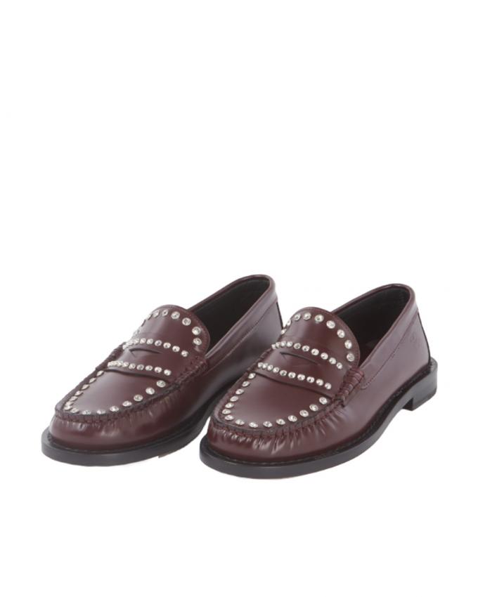 Bordeaux loafers met studs