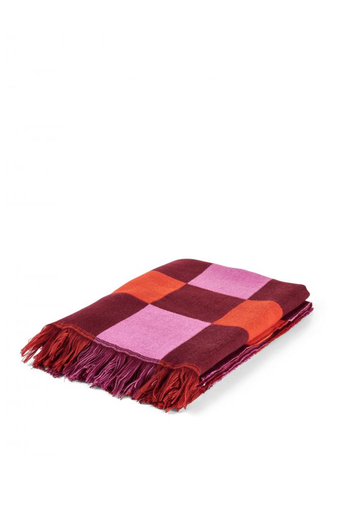 Plaid met ruitjesmotief uit polyester ‘DIAZ’ (130 x 170 cm)