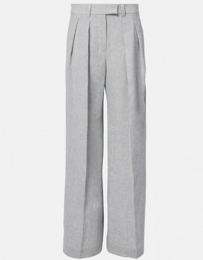 Grijze pantalon met plooitjes