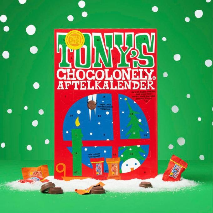 Adventskalender met Tony's Chocolonely-chocolade