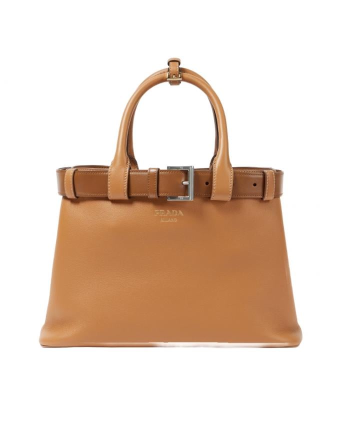 Prada Buckle Bag in camel leer