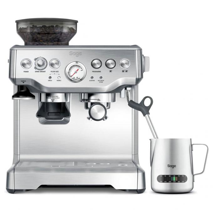 Espressomachine met bonenmaler en piston