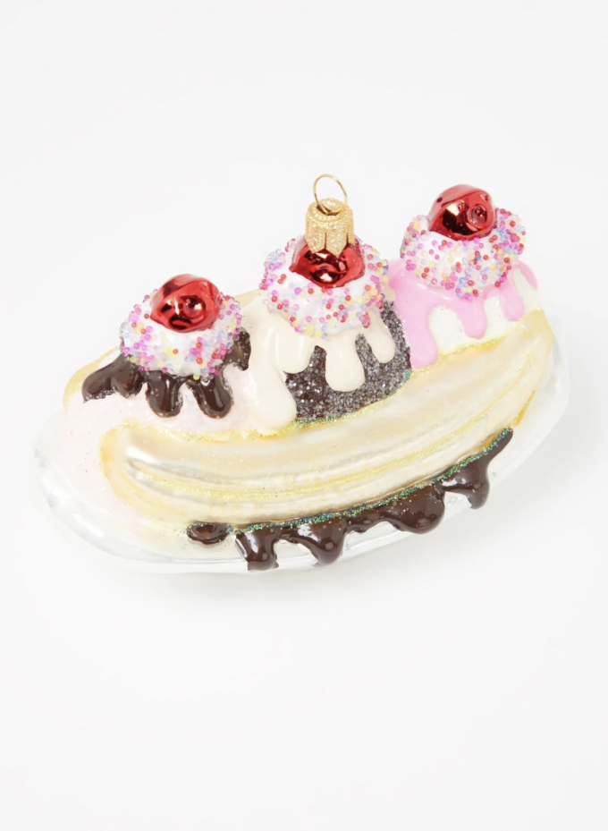 Banana split uit glas (7,5 cm)