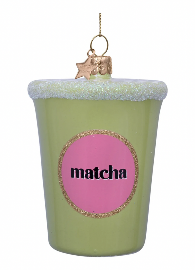 Matcha latte uit glas (8 cm)