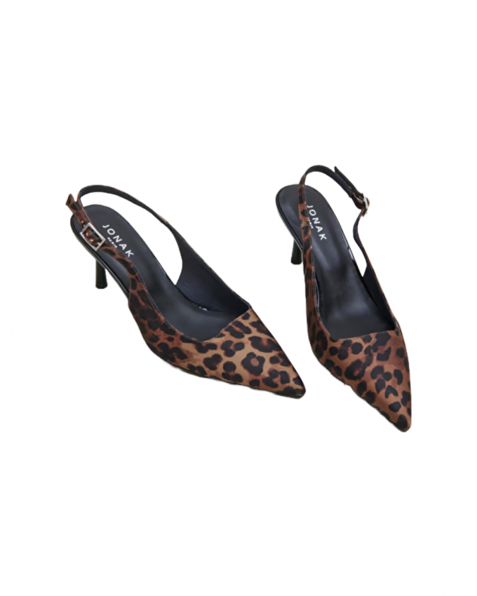 Slingbacks in luipaardprint