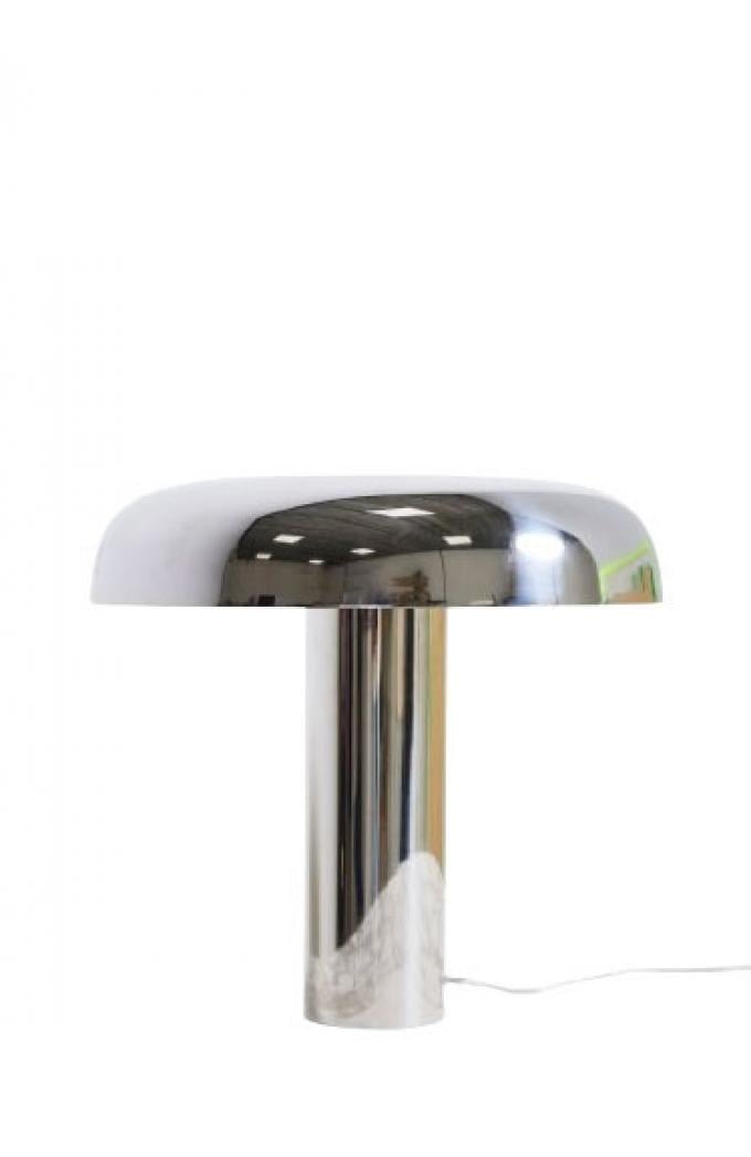 Stalen tafellamp met chrome finish ‘Mushroom’ (Ø 39 cm - H 38 cm)