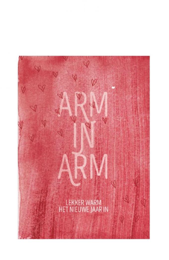 Wenskaart 'Arm in am' 