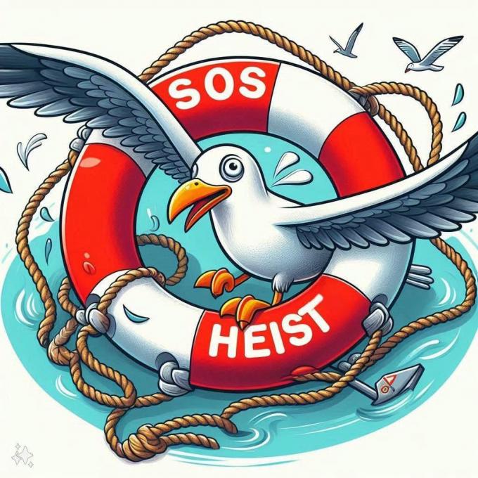 Het logo van actiegroep SOS Heist aan Zee: “Er moet geluisterd worden naar de noden van gewone inwoners in plaats van naar projectontwikkelaars”, vindt Tine.