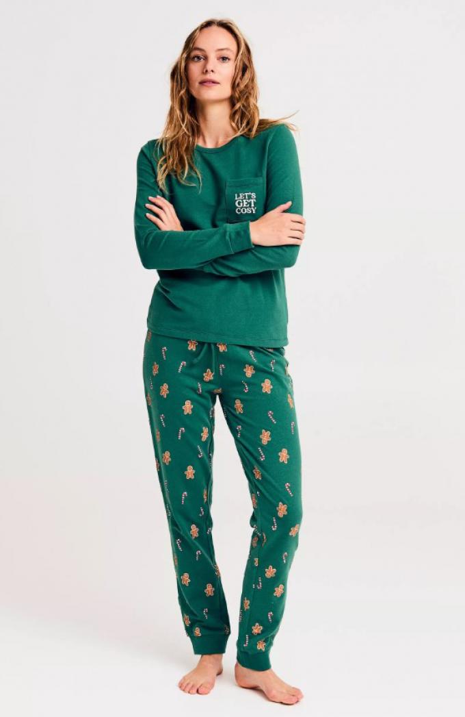 Pyjama met print van koekjes en zuurstokken