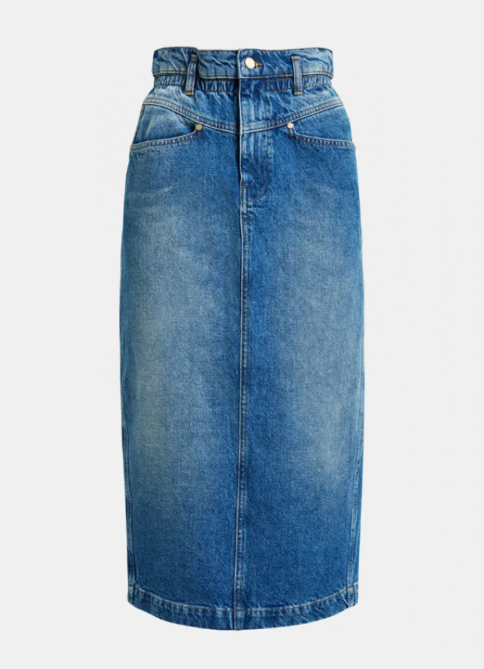 Denim midi-rok