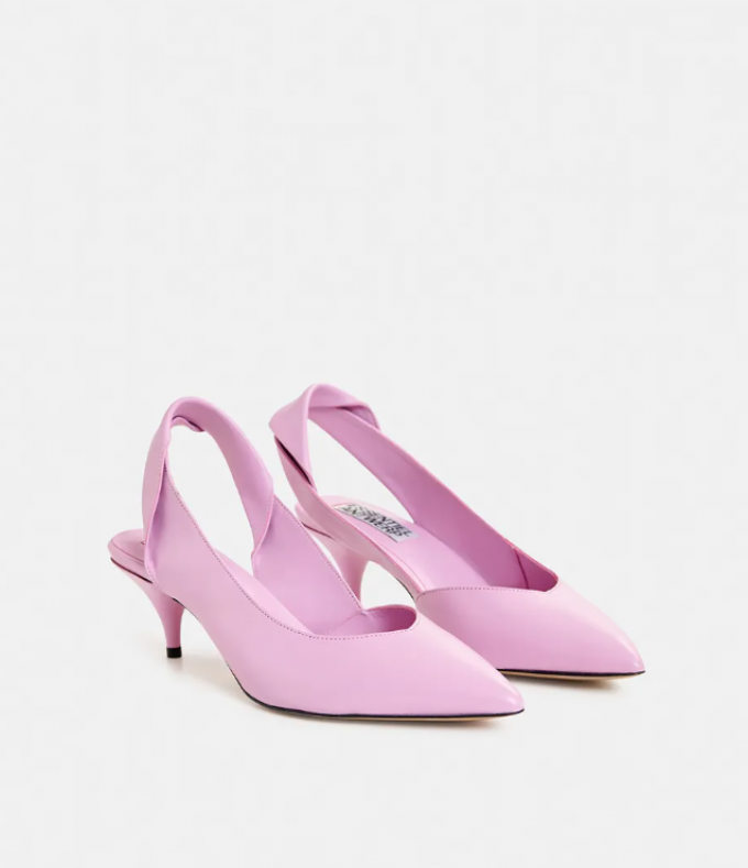 Roze leren slingbacks