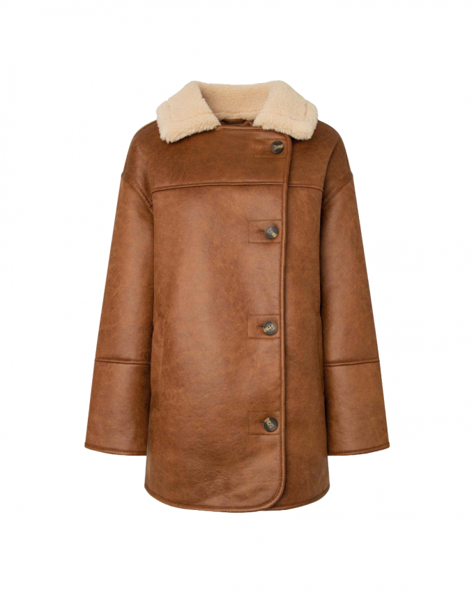 Jas met shearling kraag 