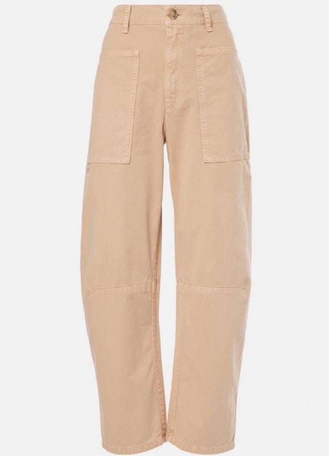 Beige ballonjeans met cargozakken