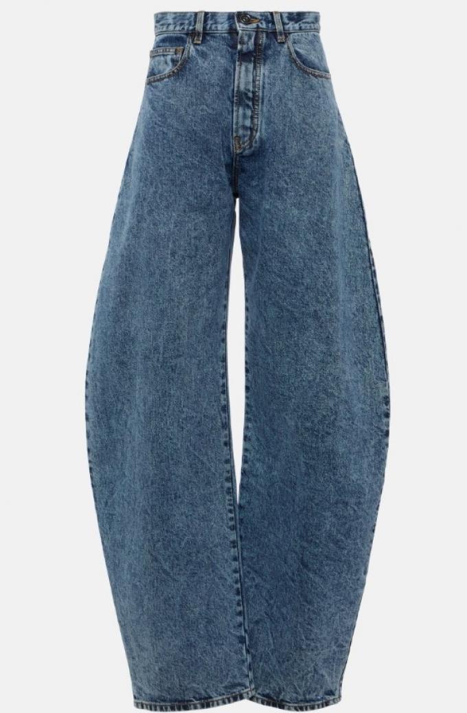 High rise barrel-leg jeans