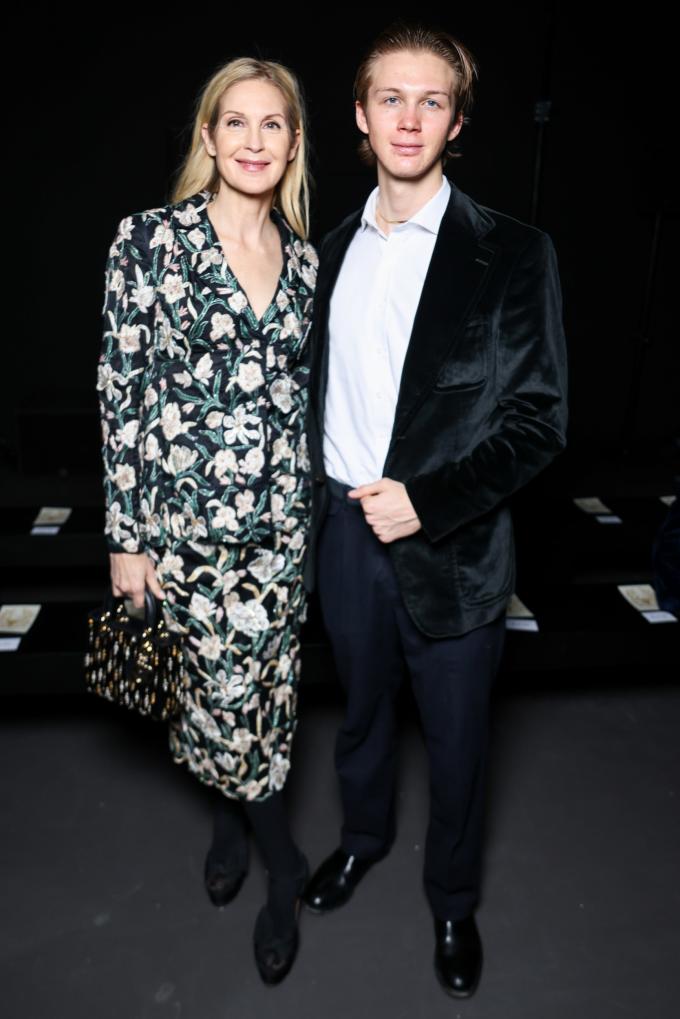 Kelly Rutherford & Hermés Gustaf Daniel Giersch bij Rahul Mishra