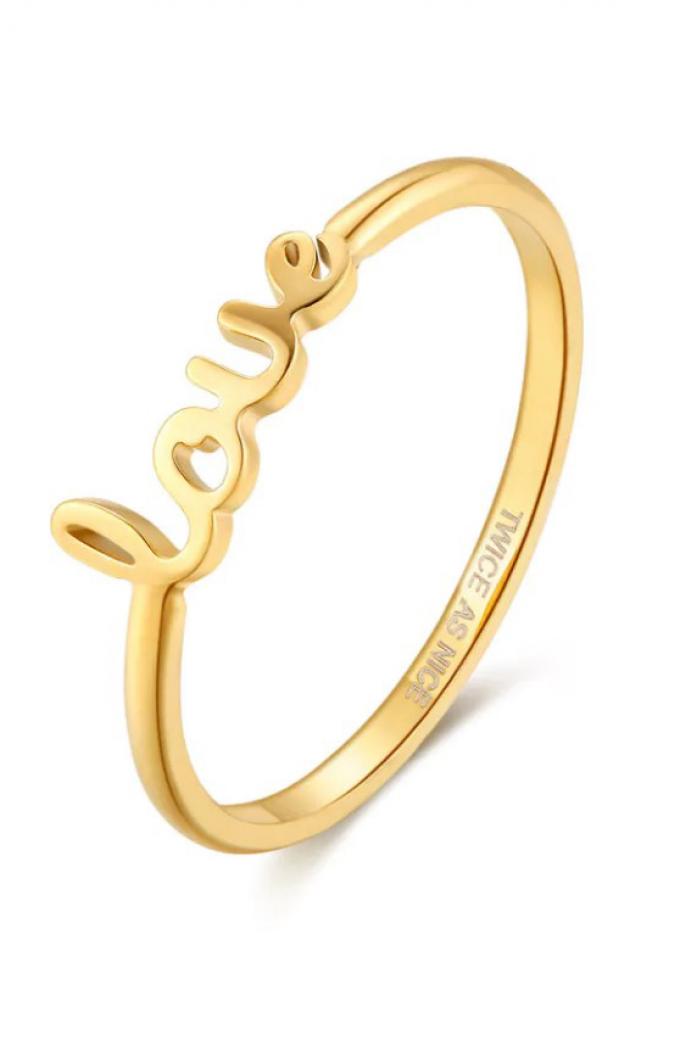 Gouden 'love'-ring