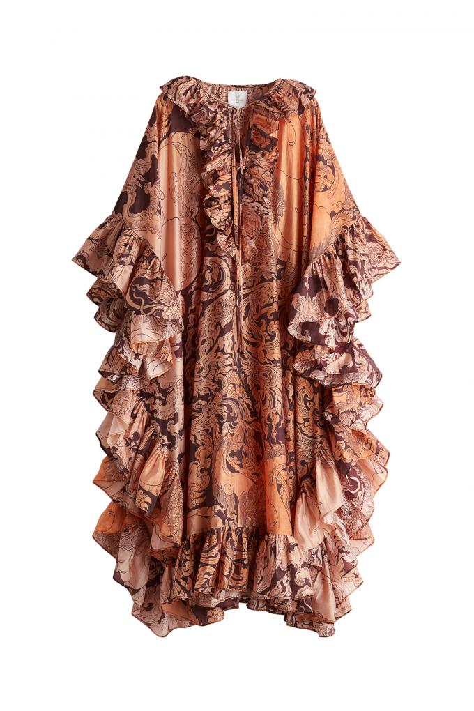 Luxueuze kaftan met ruches