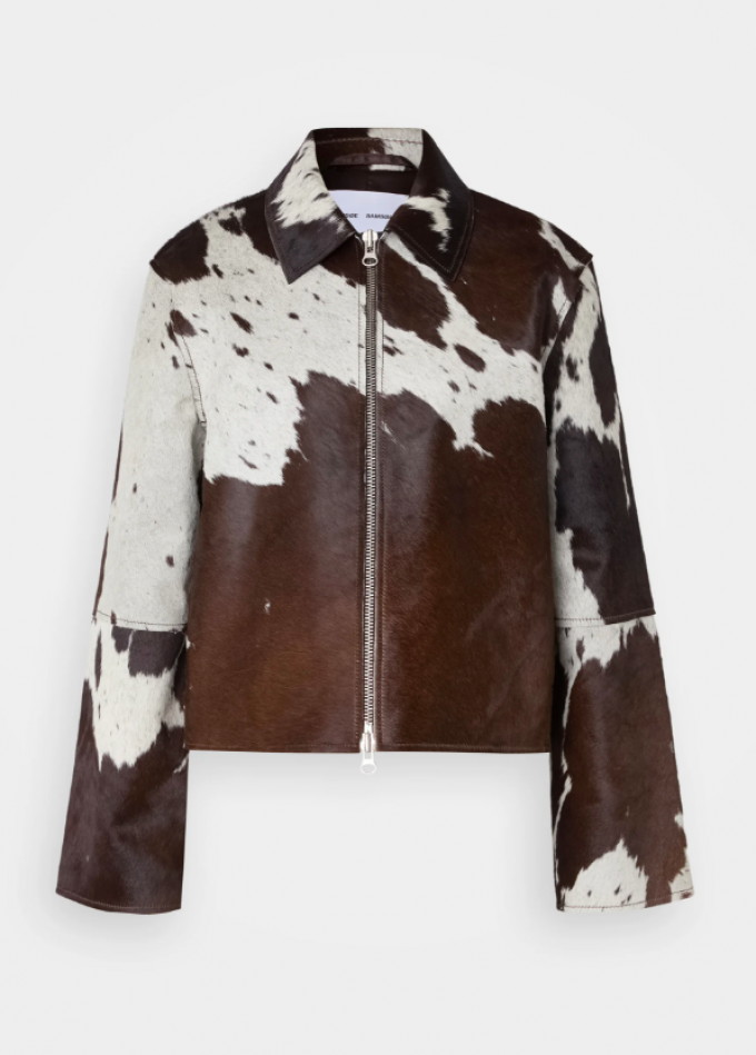 La veste en cuir cow print 