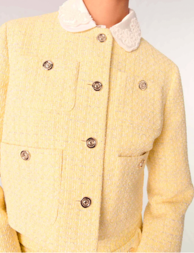 La veste en tweed jaune