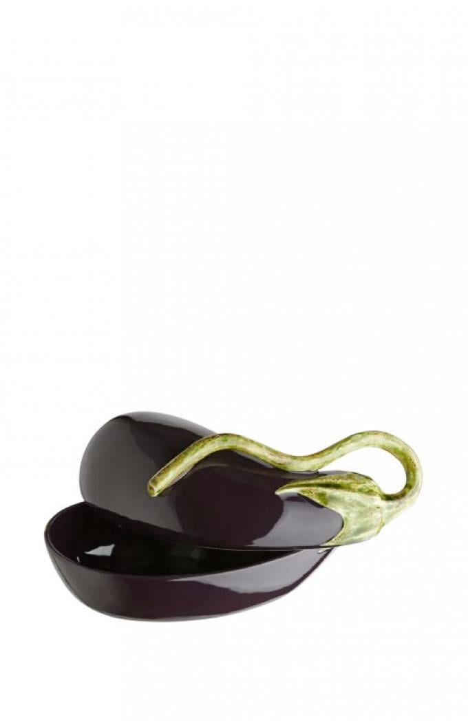 Plat en forme d'aubergine (16,8 x 15 x 31,5 cm)