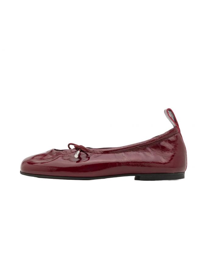 Bordeaux ballerina's met strikje