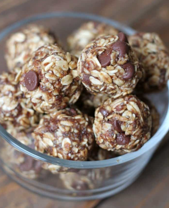 Bites met banaan en chocolade