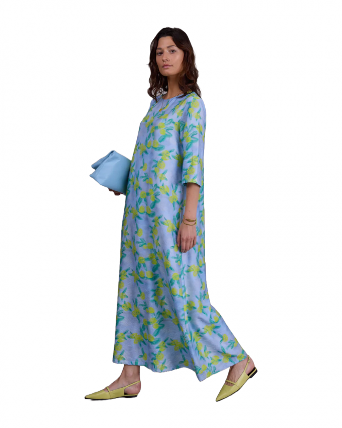 Maxi T-shirtjurk met cintroenprint