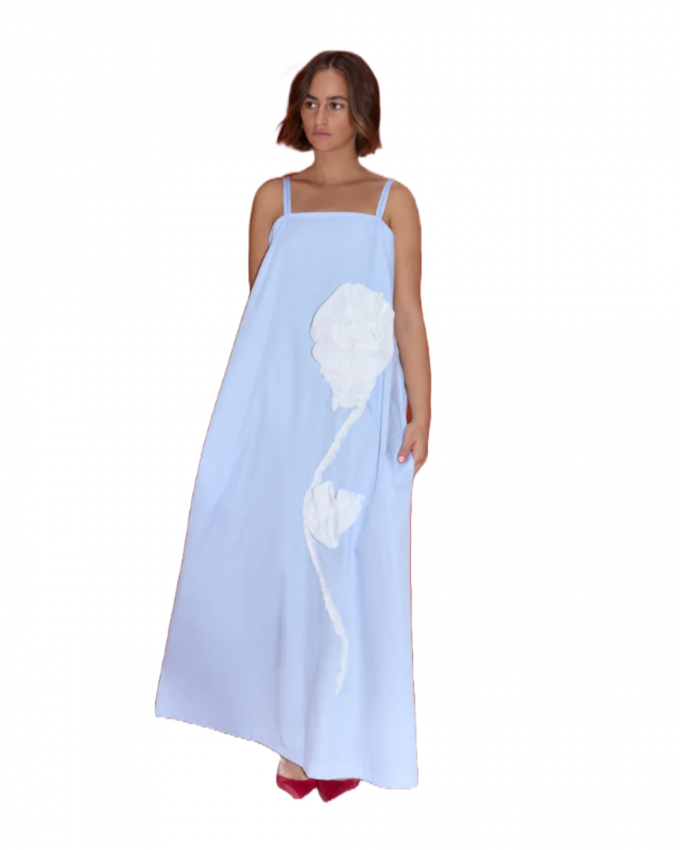 Trapeze jurk met bloem 