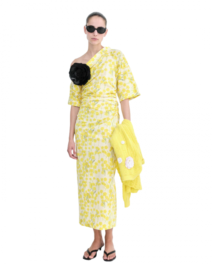 One shoulder midaxi jurk 