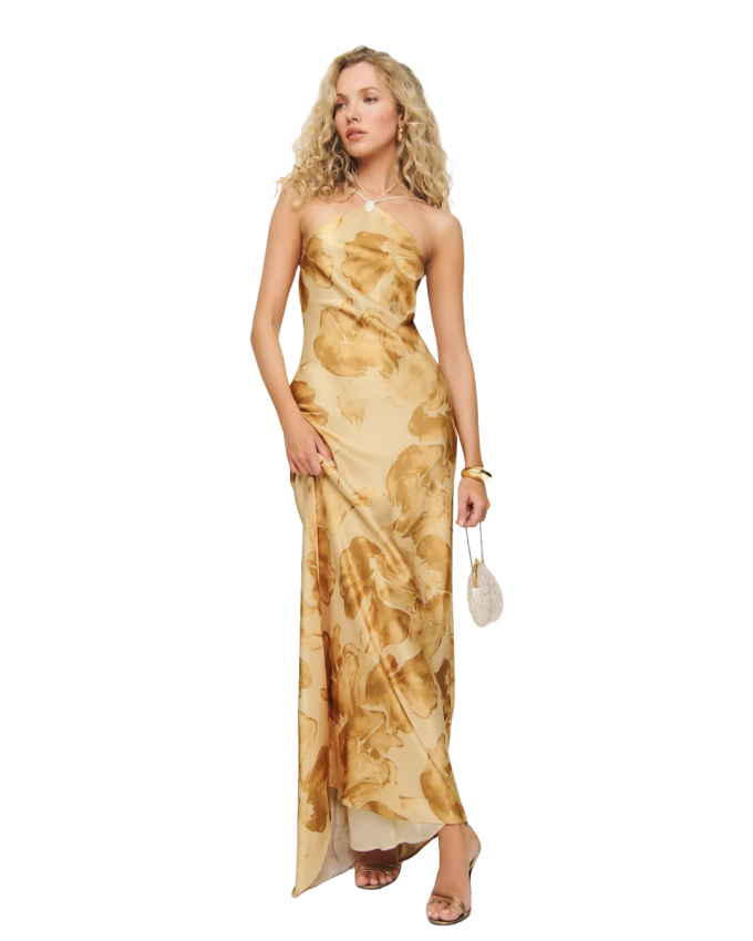 Gebloemde halterjurk