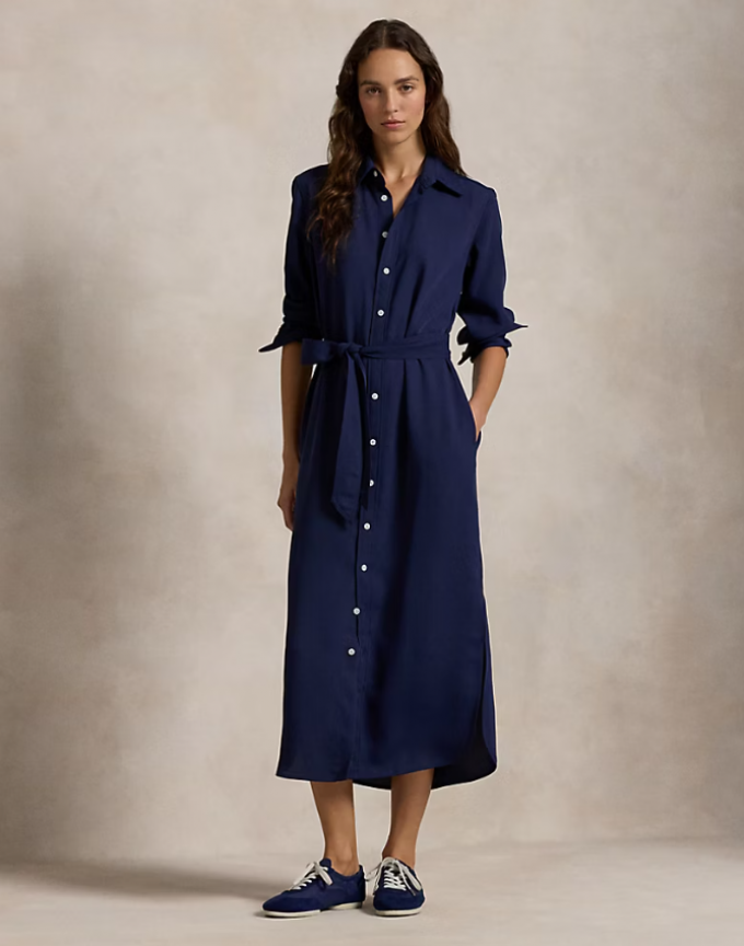Robe chemise en satin