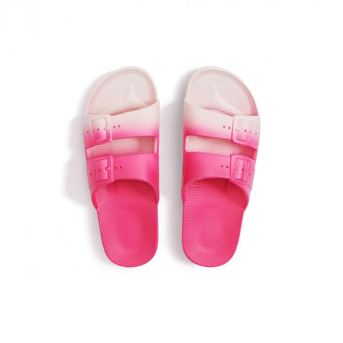 Mules en imprimé rose dégradé