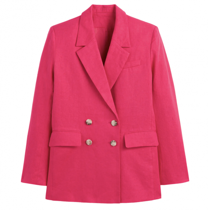 Veste en lin rose
