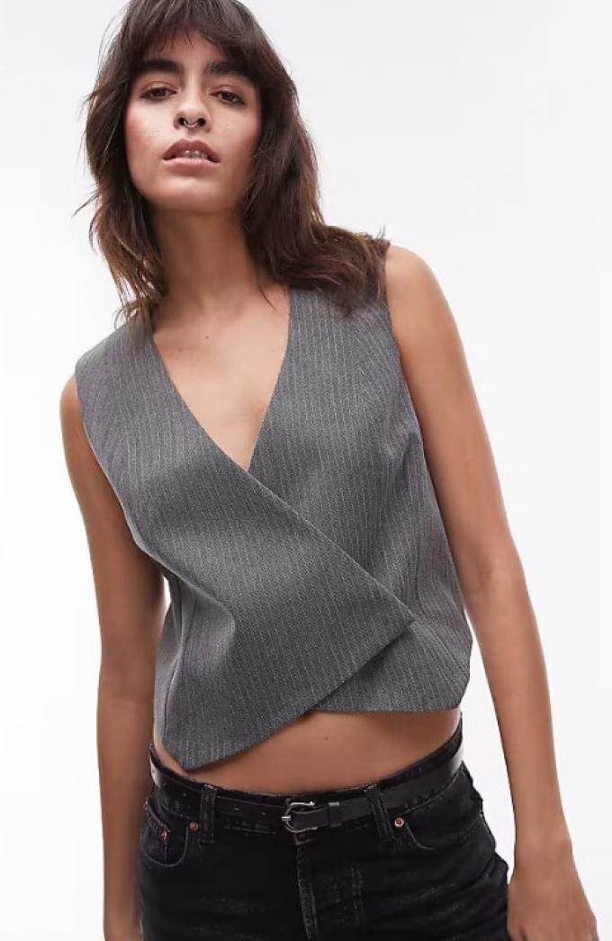 Gilet met diep decolleté