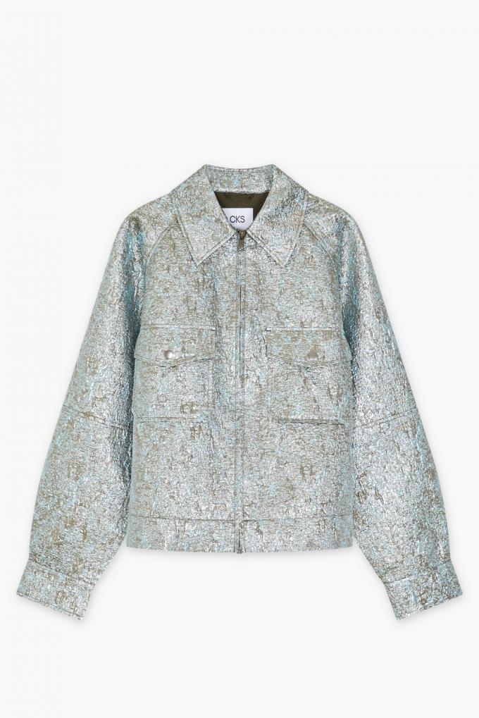 Jasje uit metallic jacquardstof 